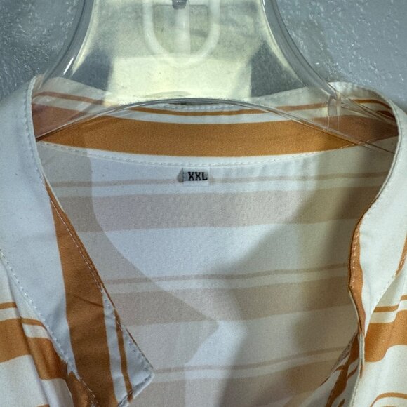 Womens Spring Autumn 3/4 Sleeves Oversized Loose Swing Shirt Dress V-neck Button - Picture 5 of 7